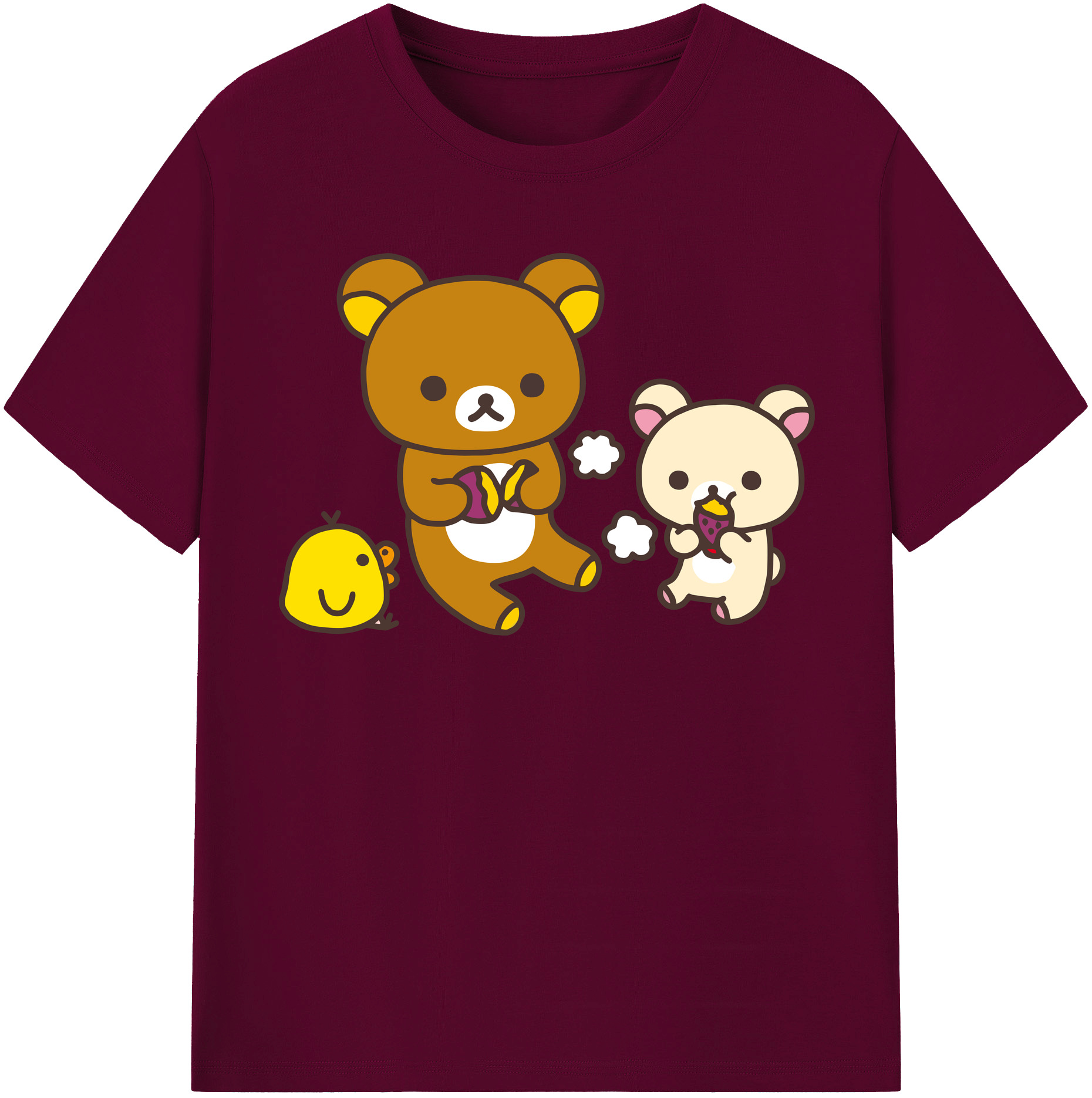 （画像用） リラックマ リラックマ キイロイトリ Rilakkuma Korilakkuma Kiiroitori レディースカジュアルプリントTシャツ（綿100％）
